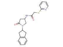 N-[1-(2,3-dihydro-1H-inden-2-yl)-5-oxo-3-pyrrolidinyl]-2-(2-pyridinylthio)acetamide