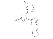 2-methyl-4-{3-methyl-5-[2-(pyrrolidin-1-ylmethyl)-1,3-thiazol-5-yl]-1H-1,2,4-triazol-1-yl}pyridine