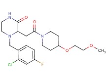 4-(2-chloro-4-fluorobenzyl)-3-{2-[4-(2-methoxyethoxy)-1-piperidinyl]-2-oxoethyl}-2-piperazinone