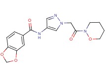 N-{1-[2-(1,2-oxazinan-2-yl)-2-oxoethyl]-1H-pyrazol-4-yl}-1,3-benzodioxole-5-carboxamide