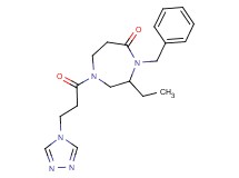 4-benzyl-3-ethyl-1-[3-(4H-1,2,4-triazol-4-yl)propanoyl]-1,4-diazepan-5-one