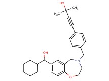 4-(4-{[7-[cyclohexyl(hydroxy)methyl]-2,3-dihydro-1,4-benzoxazepin-4(5H)-yl]methyl}phenyl)-2-methyl-3-butyn-2-ol