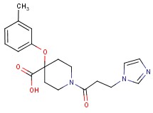 1-[3-(1H-imidazol-1-yl)propanoyl]-4-(3-methylphenoxy)piperidine-4-carboxylic acid