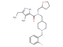 3-ethyl-N-{[1-(2-fluorobenzyl)-4-piperidinyl]methyl}-4-methyl-N-(tetrahydro-2-furanylmethyl)-1H-pyrazole-5-carboxamide