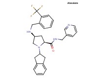 (4S)-1-(2,3-dihydro-1H-inden-2-yl)-N-(3-pyridinylmethyl)-4-{[2-(trifluoromethyl)benzyl]amino}-L-prolinamide