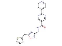2-(4-pyridinyl)-N-{[5-(2-thienylmethyl)-1,2,4-oxadiazol-3-yl]methyl}-5-pyrimidinecarboxamide