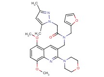 N-{[5,8-dimethoxy-2-(4-morpholinyl)-3-quinolinyl]methyl}-2-(3,5-dimethyl-1H-pyrazol-1-yl)-N-(2-furylmethyl)acetamide