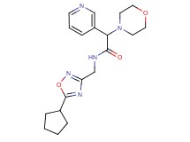 N-[(5-cyclopentyl-1,2,4-oxadiazol-3-yl)methyl]-2-(4-morpholinyl)-2-(3-pyridinyl)acetamide