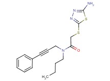2-[(5-amino-1,3,4-thiadiazol-2-yl)thio]-N-butyl-N-(3-phenylprop-2-yn-1-yl)acetamide