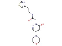 2-[4-(4-morpholinyl)-6-oxo-1(6H)-pyridazinyl]-N-[2-(1,3-thiazol-4-yl)ethyl]acetamide