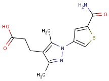 3-{1-[5-(aminocarbonyl)-3-thienyl]-3,5-dimethyl-1H-pyrazol-4-yl}propanoic acid