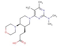 3-{(3R*,4S*)-1-[2-(dimethylamino)-5,6-dimethylpyrimidin-4-yl]-4-morpholin-4-ylpiperidin-3-yl}propanoic acid
