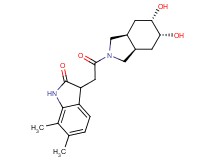 3-{2-[(3aR*,5R*,6S*,7aS*)-5,6-dihydroxyoctahydro-2H-isoindol-2-yl]-2-oxoethyl}-6,7-dimethyl-1,3-dihydro-2H-indol-2-one