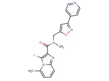 3-fluoro-N,5-dimethyl-N-{[3-(4-pyridinyl)-5-isoxazolyl]methyl}imidazo[1,2-a]pyridine-2-carboxamide