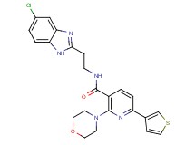 N-[2-(5-chloro-1H-benzimidazol-2-yl)ethyl]-2-(4-morpholinyl)-6-(3-thienyl)nicotinamide