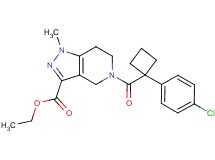 ethyl 5-{[1-(4-chlorophenyl)cyclobutyl]carbonyl}-1-methyl-4,5,6,7-tetrahydro-1H-pyrazolo[4,3-c]pyridine-3-carboxylate