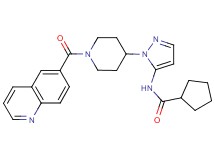 N-{1-[1-(6-quinolinylcarbonyl)-4-piperidinyl]-1H-pyrazol-5-yl}cyclopentanecarboxamide