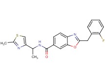 2-(2-fluorobenzyl)-N-[1-(2-methyl-1,3-thiazol-4-yl)ethyl]-1,3-benzoxazole-6-carboxamide