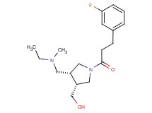 {(3R*,4R*)-4-{[ethyl(methyl)amino]methyl}-1-[3-(3-fluorophenyl)propanoyl]pyrrolidin-3-yl}methanol