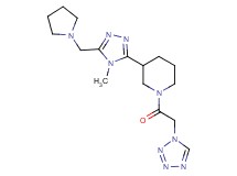 3-[4-methyl-5-(pyrrolidin-1-ylmethyl)-4H-1,2,4-triazol-3-yl]-1-(1H-tetrazol-1-ylacetyl)piperidine