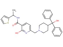 2-hydroxy-6-({4-[hydroxy(diphenyl)methyl]-1-piperidinyl}methyl)-N-[1-(2-thienyl)ethyl]nicotinamide