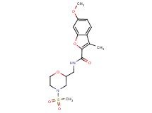 6-methoxy-3-methyl-N-{[4-(methylsulfonyl)-2-morpholinyl]methyl}-1-benzofuran-2-carboxamide