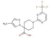 4-(4-methyl-1H-pyrazol-1-yl)-1-[4-(trifluoromethyl)pyrimidin-2-yl]piperidine-4-carboxylic acid