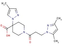 1-[3-(3,5-dimethyl-1H-pyrazol-1-yl)propanoyl]-4-(4-methyl-1H-pyrazol-1-yl)piperidine-4-carboxylic acid