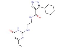 3-cyclohexyl-N-{2-[(4-methyl-6-oxo-1,6-dihydro-2-pyrimidinyl)amino]ethyl}-1H-pyrazole-4-carboxamide