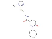 1-cycloheptyl-N-{2-[(1-methyl-1H-imidazol-2-yl)thio]ethyl}-6-oxo-3-piperidinecarboxamide