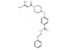4-{[1-(3-methyl-2-butenoyl)-4-piperidinyl]oxy}-N-(2-phenylethyl)benzamide
