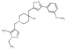 1-[(1-ethyl-5-methyl-1H-pyrazol-4-yl)methyl]-4-{[3-(3-methoxyphenyl)-5-isoxazolyl]methyl}-4-piperidinol