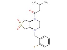 (4aS*,7aR*)-1-(2-fluorobenzyl)-4-(3-methylbutanoyl)octahydrothieno[3,4-b]pyrazine 6,6-dioxide