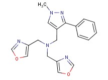 1-(1-methyl-3-phenyl-1H-pyrazol-4-yl)-N,N-bis(1,3-oxazol-4-ylmethyl)methanamine