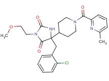 5-(2-chlorobenzyl)-3-(2-methoxyethyl)-5-{1-[(6-methyl-2-pyridinyl)carbonyl]-4-piperidinyl}-2,4-imidazolidinedione