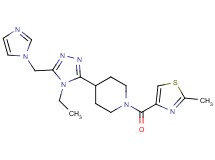 4-[4-ethyl-5-(1H-imidazol-1-ylmethyl)-4H-1,2,4-triazol-3-yl]-1-[(2-methyl-1,3-thiazol-4-yl)carbonyl]piperidine