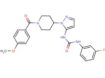 N-(3-fluorophenyl)-N'-{1-[1-(4-methoxybenzoyl)-4-piperidinyl]-1H-pyrazol-5-yl}urea
