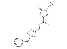 N-[(5-benzyl-1,2,4-oxadiazol-3-yl)methyl]-1-cyclopropyl-5-oxo-3-pyrrolidinecarboxamide