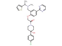 4-(4-chlorophenyl)-1-{[2-({methyl[1-(2-thienyl)ethyl]amino}methyl)-4-(2-pyrimidinyl)phenoxy]acetyl}-4-piperidinol