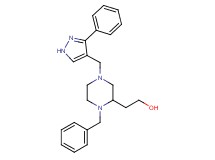 2-{1-benzyl-4-[(3-phenyl-1H-pyrazol-4-yl)methyl]-2-piperazinyl}ethanol