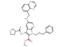 methyl 1-(3-phenylpropyl)-5-[(5-quinoxalinylmethyl)amino]-3-[(tetrahydro-3-furanylcarbonyl)amino]-1H-pyrrolo[2,3-b]pyridine-2-carboxylate