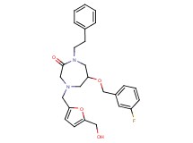 6-[(3-fluorobenzyl)oxy]-4-{[5-(hydroxymethyl)-2-furyl]methyl}-1-(2-phenylethyl)-1,4-diazepan-2-one