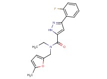 N-ethyl-3-(2-fluorophenyl)-N-[(5-methyl-2-furyl)methyl]-1H-pyrazole-5-carboxamide