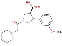 (3S*,4R*)-4-(3-methoxyphenyl)-1-(piperidin-1-ylacetyl)pyrrolidine-3-carboxylic acid