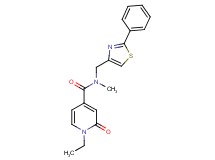 1-ethyl-N-methyl-2-oxo-N-[(2-phenyl-1,3-thiazol-4-yl)methyl]-1,2-dihydro-4-pyridinecarboxamide