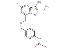 N-[4-({[(2-ethyl-5-fluoro-3-methyl-1H-indol-7-yl)methyl]amino}methyl)phenyl]acetamide