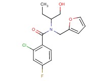 2-chloro-4-fluoro-N-(2-furylmethyl)-N-[1-(hydroxymethyl)propyl]benzamide