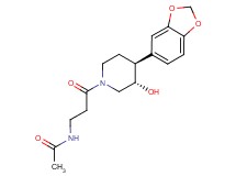 N-{3-[(3S*,4S*)-4-(1,3-benzodioxol-5-yl)-3-hydroxypiperidin-1-yl]-3-oxopropyl}acetamide