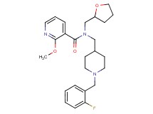 N-{[1-(2-fluorobenzyl)-4-piperidinyl]methyl}-2-methoxy-N-(tetrahydro-2-furanylmethyl)nicotinamide