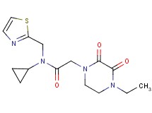 N-cyclopropyl-2-(4-ethyl-2,3-dioxopiperazin-1-yl)-N-(1,3-thiazol-2-ylmethyl)acetamide